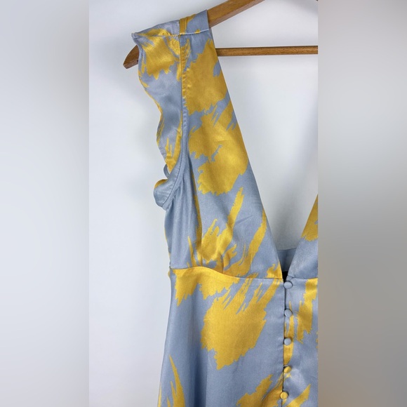 House of Harlow 1960 Blue and Yellow Brushstroke Mini Dress, Size S - Picture 3 of 12